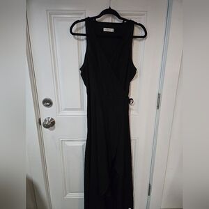 Abercrombie & Fitch Black Classic Sleeveless Wrap Dress